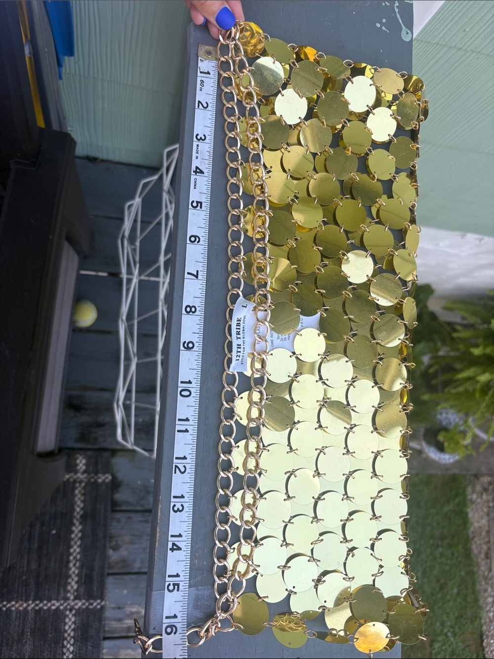 12th Tribe Gold Sequin Disc Mini Skirt - Picture 5 of 5